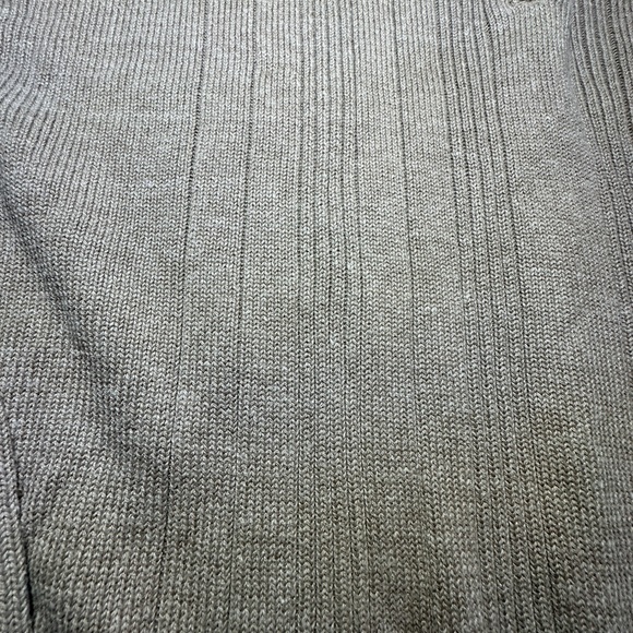 Oscar De La Renta Tan Quarter Zip Sweater Mens Large Leather Pull Zipper - Picture 6 of 10